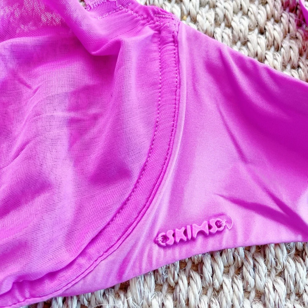 Skims No Show Unlined BALCONETTE Bra hot pink 34C women’s Like New - Picture 4 of 7